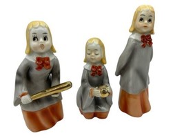 Vintage Norcrest Choir Girls Baseball Game Figurines Decorative Ceramic Set - £27.11 GBP