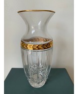 Lenox Crystal 8&quot; MAJESTIC GOLD Flower Vase - Discontinued! - £195.79 GBP