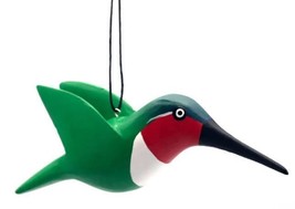 Red Throated Hummingbird Fair Trade Nicaragua Balsa Wood Handcrafted Orn... - $15.83