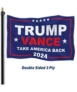 KENPMA Trump Vance 2024 Flag 3x5 Double Sided Outdoor Banner 3 Ply - $119.43 MXN