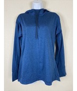 Adidas Essentials Women Size L Prime Blue Heathered Hoodie Long Sleeve S... - £5.28 GBP