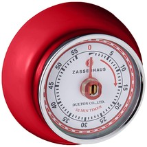 Magnetic Retro Kitchen Timer, Classic Mechanical Cooking Timer (Red) - £31.62 GBP