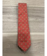 Luciano Barbera Men&#39;s Orange Geometric Silk Neck Tie Made In Italy - €8,43 EUR