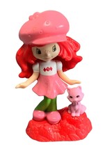 Strawberry Shortcake Figurine with Pink Cat on Red Base 4&quot; 2011 - $6.17