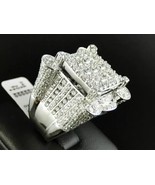 7.43 Ctw Round Cut Moissanite Men&#39;s Exclusive Ring 925 Silver Gold Plated - $456.17 CAD