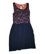 NWT Xhilaration Girl&#39;s Juniors Sizes Navy Blue/Coral Lace Fit &amp; Flare Dress - $303.68 MXN