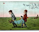 Golf Comic Carrying Passed Out Man Good Tip Gone Wrong DB Postcard S2 - $5.31
