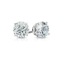 1/2 Ct Simulated Diamond Earrings Studs 14K White Gold Plated Silver Screw Back - £29.34 GBP