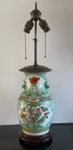 Fabulous Vintage Chinese Famille Verte Hand Painted Porcelain Table Lamp - £1,503.58 GBP