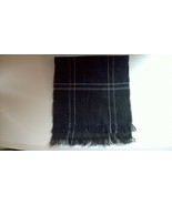 Black with White Stripes and Fringe Knit Scarf 4’x11” - €13,22 EUR