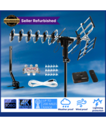 Outdoor TV Antenna 4K 360 Degree Rotation + Mount Pole + Splitters for 5... - $52.35 CAD