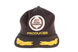 Vintage 80s New Era Pro Model CCX Producer Gold Leaf Trucker Hat Snapback USA - £19.85 GBP