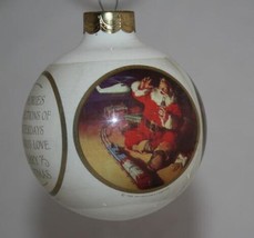 Vintage Coca-Cola 1986 &quot;Santa&quot; Glass Ball Ornament in Box - £12.79 GBP