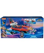 Paw Patrol Mighty Movie Pup Squad Aircraft Carrier HQ With Figure - $25.23