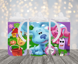 Personalized Blues Clues Design 12oz 2 in 1 Stainless Steel Dual Lid Sip... - £14.15 GBP