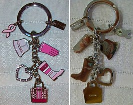 Coach 62716 BCA Breast Cancer Awareness Multi Mix Enamel Keychain Key Fob Pink - £39.40 GBP