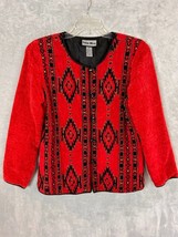 Indigo Moon Jacket Women&#39;s red black aztec western southwestern Medium - £27.52 GBP