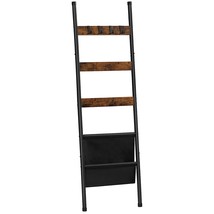 Blanket Ladder, 5 Tier Ladder Shelf, Wall-Leaning Blanket Rack, Decorati... - $45.59