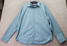 Nautica Shirt Mens XL Blue Plaid Classic Fit 100% Cotton Logo Collar Button Down - £10.25 GBP