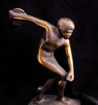 Ancient Greek Bronze Statue / vintage Discus Thrower of Myron / Olympics  sculpt - £75.93 GBP