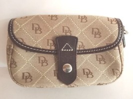 Dooney &amp; Bourke Vintage Womens Mini Wristlet Bag Signature Logo Brown USA - £15.04 GBP