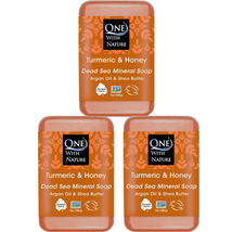 Honey &amp; Turmeric Soap Bar for Face &amp; Body - 7Oz Bar 3Pk Dead Sea Salt Tumeric So - £18.26 GBP