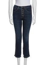 Veronica Beard 24 Carolyn 10 Baby Boot Jean Mid Rise Raw Dark Tuxedo Racer Blue - £31.69 GBP