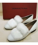 Donald Pliner White Leather Lilian Loafer Shoes Sz-9.5M - £93.85 GBP