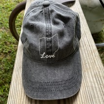 Maurices Ohio Love Gray Denim Adjustable Baseball Ball Cap Hat - £7.29 GBP