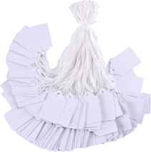 Price Tags with String Attached, 1000Pcs White Marking Merchandise Strun... - £21.12 GBP