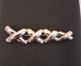 X X X X design silver tone metal Brooch Pin 3&quot;1/4 - £11.80 GBP