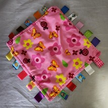 Cong Erle Taggie Baby Girl Pink Butterfly Lady Bug Flower Lovey Security Blanket - £5.55 GBP