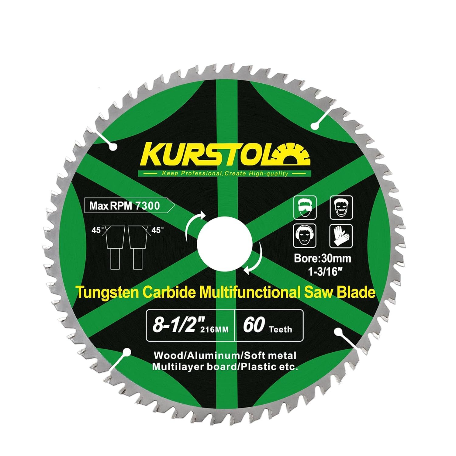 Wood Circular Saw Blade - 8-1/2 Inch Tct Cutting Blade 60T Tungsten, Pla... - $29.99