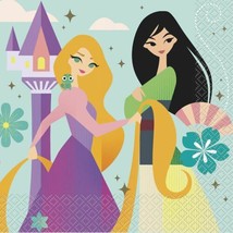 Disney Princess 16 Ct Luncheon Napkins Rapunzel Mulan - £3.86 GBP