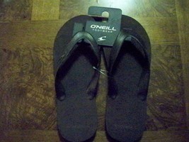 MEN&#39;S GUY&#39;S O&#39;NEILL BROWN FLIP FLOPS SANDALS LOGO ON STRAP/HEEL NEW $20 - $16.99