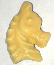 Vintage Yellow Seahorse Horse head Pin/Brooch CA/Calif Pottery ceramic  - £13.29 GBP