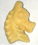 Vintage Yellow Seahorse Horse head Pin/Brooch CA/Calif Pottery ceramic  - $314.29 MXN