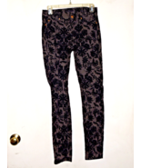 7 For all Mankind Jeans Size 27 Velvet look flowered design - $67.68 CAD