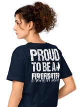 Unisex Organic Mid-Light T-Shirt – Proud to Be a Firefighter Back (Frenc... - $49.99