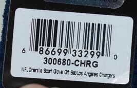 Los Angeles Chargers Chenille Scarf Glove Gift Set Blue Gold White image 8