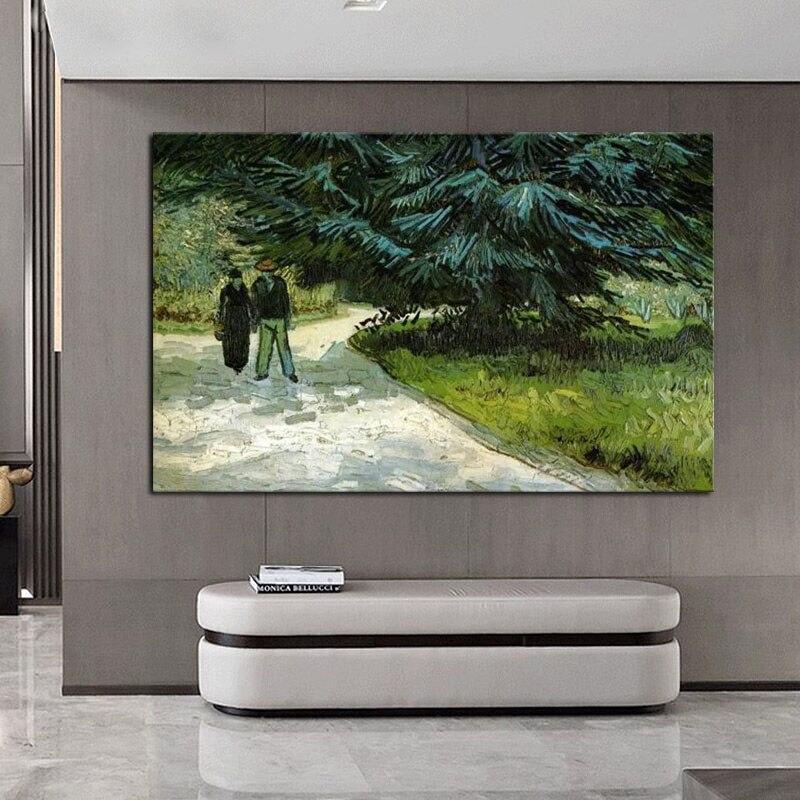 Hand Painted Van Gogh Famous Oil Painting Poet's Garden Canvas Wall Art Decorati
