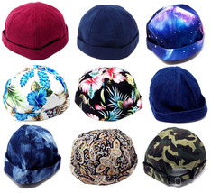 6 Panel Docker Hat Brimless Cap Adjustable Strapback Sailor Biker Urban Skull - £7.95 GBP