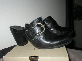 9 M 40.5 Euro Born Concept B.O.C Black Leather Western Boot Clog Maryann - £31.46 GBP