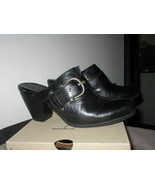 9 M 40.5 EURO BORN CONCEPT B.O.C BLACK LEATHER WESTERN BOOT CLOG MARYANN - £31.60 GBP