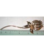 Vintage signed Monet Flower Pin Brooch Big Large Long goldtone - €10,49 EUR