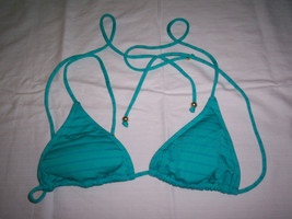 Women&#39;s Jrs Kirra Teal Green/Blue Striped Triangle Bikini Top Only  New $25 - £11.79 GBP