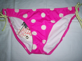 Women&#39;s Jr&#39;s Billabong Pink Bikini Bottom Only Swim Suit White Polka Dot New $25 - £13.79 GBP