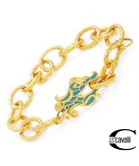 JUST CAVALLI BLUE ENAMAL AND GOLD PLATED BASE BRACELET - £46.92 GBP