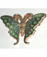 small Enamel Butterfly bug Pin/Brooch Goldtone Signed Napier Blue/Green ... - €9,62 EUR