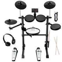 Electronic Drum Set Kit For Adults Beginners With 8 Inch Mesh Snare Elec... - £408.40 GBP